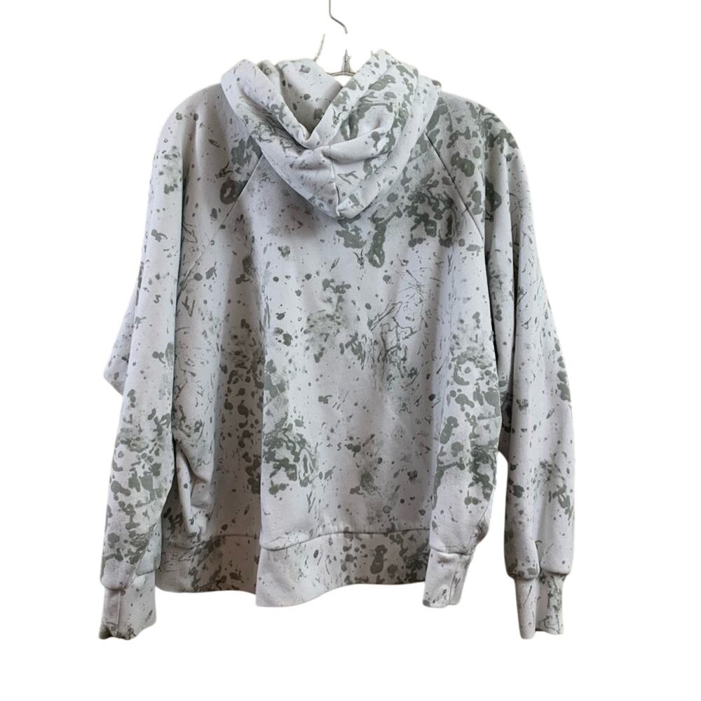 All Saints White and Gray Paint Splatter with Gold Logo Sweatshirt Hoodie - Picture 9 of 10